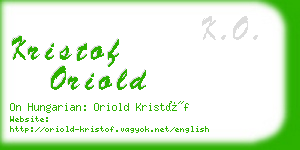 kristof oriold business card